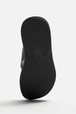 LEATHER SANDALS WITH TOPSTITCHING - Zara фото 8