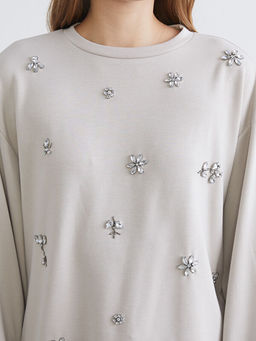 Bisiklet Yaka Oversize Ta?l? Bluz