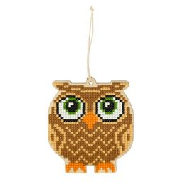 Кристальная (алмазная) мозаика ФРЕЯ ALVP-002 подвеска Сова 10 х 9 см