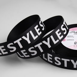 Лента репсовая «Style», 25 мм, 23±1 м, белая, чёрная