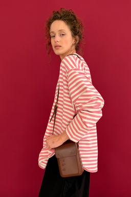 Блузка STRIP111/01/Белый, розовый - M&G all natural фото 5