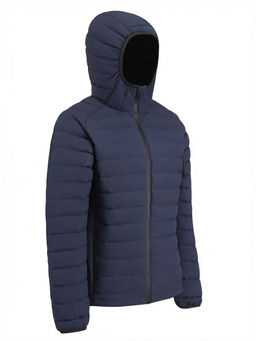 Куртка мужская стёганая с капюшоном с графеновой подкладкой темно-синего цвета 9623_1TS