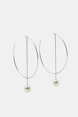 MAXI FAUX PEARL HOOP EARRINGS - Zara фото 4