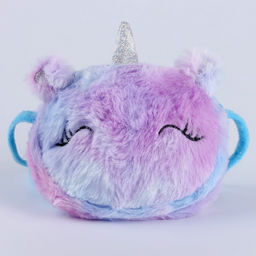 Плюшевая сумочка «Единорог» на шнурке, сиреневая