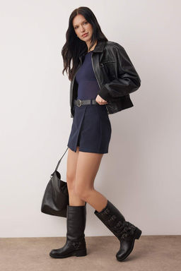 TRENDYOLMILLA Tas Kemer Detayl? Dokuma Sort Etek TWOAW21SR0037  фото 25