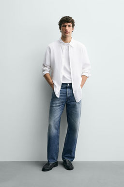 CAMISA REGULAR FIT 100% LINO / Blanco