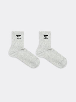 Цена за 5 пар! НОСКИ св.серый меланж 556U-1639