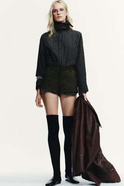 CHECK SHIRT WITH COTTON SCARF - Zara фото 2