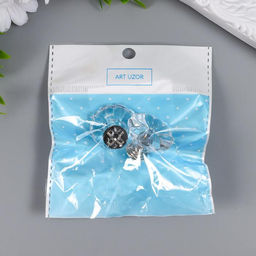 Цена за 2 шт. Ручка для шкатулки металл "Кристалл" набор 2 шт  серебро 2,5х2,8х2,8 см