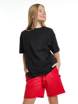 Шорты для спорта для девочки свободные отрезные 22-7677 красный - Mini maxi фото 11