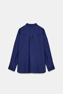 CAMISA RAYAS JACQUARD ZW COLLECTION / Marino - Zara фото 6
