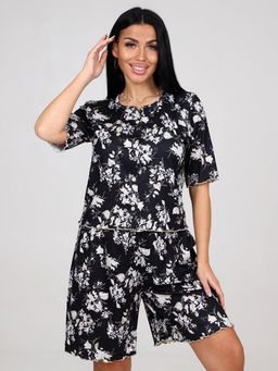 429 ДОМАШНИЙ КОСТЮМ ЖЕНСКИЙ (шорты) (Черный) - А-дина фото 3