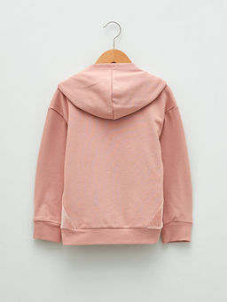 Kap??onlu Yaz? Bask?l? Uzun Kollu K?z ?ocuk Sweatshirt - Waikiki фото 2