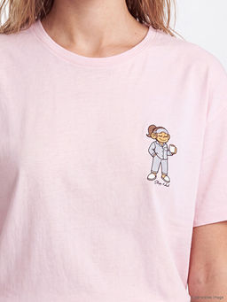 Maymun Bask?l? %100 Pamuklu Kad?n Pijama ?st?