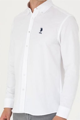 Мужская белая базовая рубашка с длинным рукавом Неожиданная скидка в корзине - U.s. polo assn фото 6