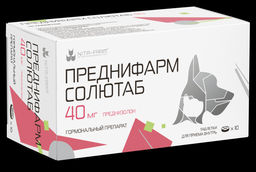 Преднифарм Солютаб гормональный препарат для кошек и собак 40 мг, 10 табл 00-00001194