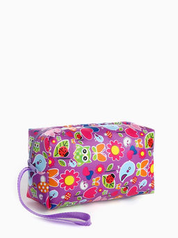 Цена за 2 шт. Косметичка-футляр маленькая, для косметики, лекарств, прокладок, с принтом, фиолетовая