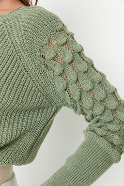 Mint Dokulu Bisiklet Yaka Triko Kazak TWOAW20KZ0130 - Trendyolmilla фото 4