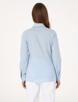 A__k Mavi Slim Fit Uzun Kollu G_mlek