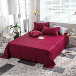 КПБ Mency однотонный с вышивкой MENO015 Семейный