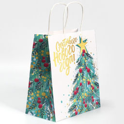 Пакет подарочный крафтовый Звезда, 22 х 25 х 12 см - Дарите счастье фото 2