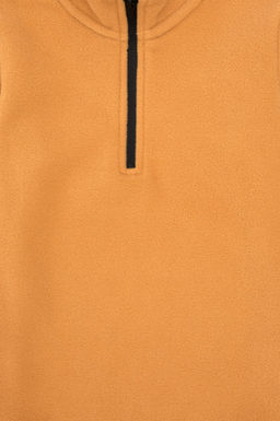 Erkek _ocuk Yar_m Fermuarl_ Camel Polar Sweatshirt