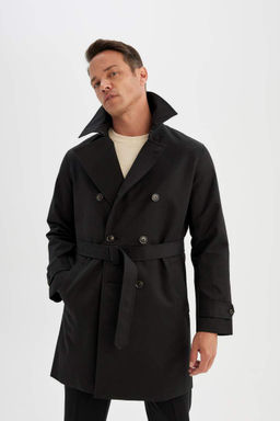 Водонепроницаемый тренч стандартного кроя на подкладке - Defacto фото 6