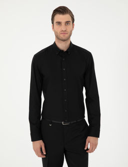 Siyah Slim Fit Uzun Kollu G_mlek