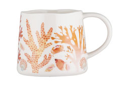 Кружка, 380 мл, фарфор P, бело-оранжевая, Морская жизнь, Ocean Life