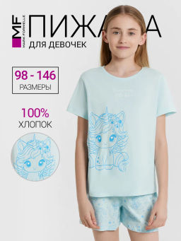 Комплект домашний для девочек голубой с единорогами - Mark formelle фото 9