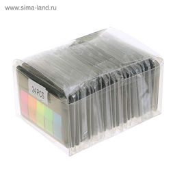 Блок-закладка с липким краем, 5 цветов по 20 штук, 45×12 мм, флуоресцентные, пластиковые, Z-сложение, в диспенсере