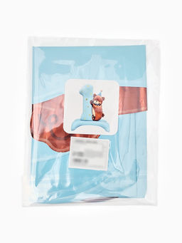 Цена за 2 шт. Воздушный шар фольгированный 32" "Цифра 1 с мишкой"  цвет голубой, под воздух