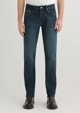 Marcus Mavi Premium Puslu Koyu Mavi Jean Pantolon  фото 3