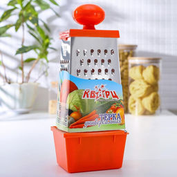 Тёрка «Комфорт», 4 грани, с контейнером 450 мл, 28×12×9 см, цвет МИКС