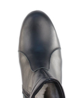 Полусапожки женские на платформе черные, кожа, молния