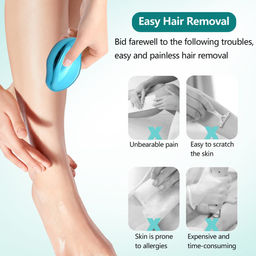 Депилятор кристаллический для безболезненного удаления волос и пилинга тела, цвет голубой - Nj фото 2