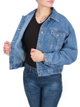 829 BLUE Куртка джинсовая женская (100% хлопок) - Фабричный китай фото 8