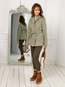 23136 Ветровка на подкладке св.оливковый - Dizzyway фото 2