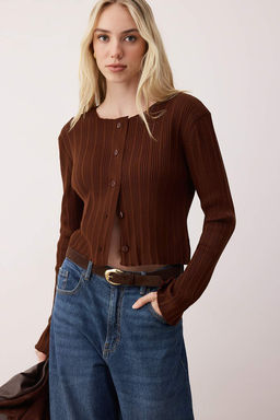 Kahverengi Ispanyol Kol Triko H?rka TWOAW26HI00268