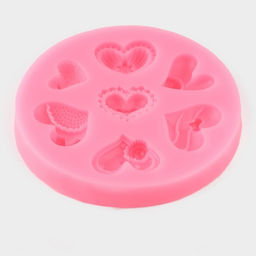 Молд для заливки Сердца ажурные, 7 ячеек, силикон, d=9.5 см, розовый - Simaland фото 2