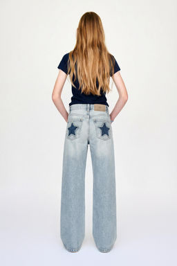 WIDE-LEG JEANS WITH STUDS - Zara фото 9