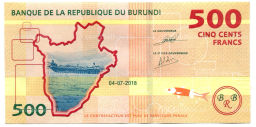 500 франков 2018 года Бурунди