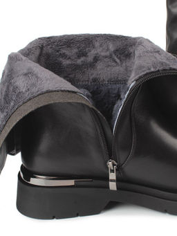 ZA4226M BLACK Сапоги зимние женские (натуральная кожа, натуральный мех, натуральная байка)