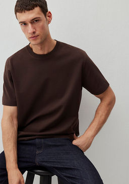 Kahverengi Basic Tisort - Mavi фото 2