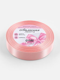 Лента атласная, 20 мм × 23±1 м, розовая