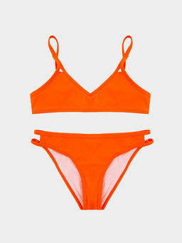 Купальник для девочек раздельный оранжевый с декоративными разрезами - Mark formelle фото 5