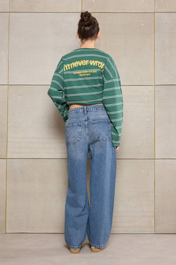 Mavi Dikis Detayl? Yuksek Bel Baggy %100 Pamuk Jeans TWOSS26JE00084 - Trendyolmilla фото 7