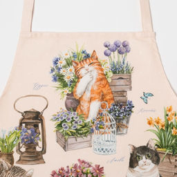 Фартук «Этель. Уютные коты», 60×70 см, 100% хлопок, саржа 190 г/м²