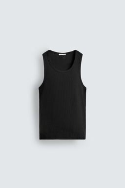 CAMISETA TANK RIB B?SICA / Negro - Zara фото 6