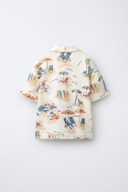 CAMISA BOWLING ESTAMPADO SILLAS PLAYA / Crudo - Zara фото 2